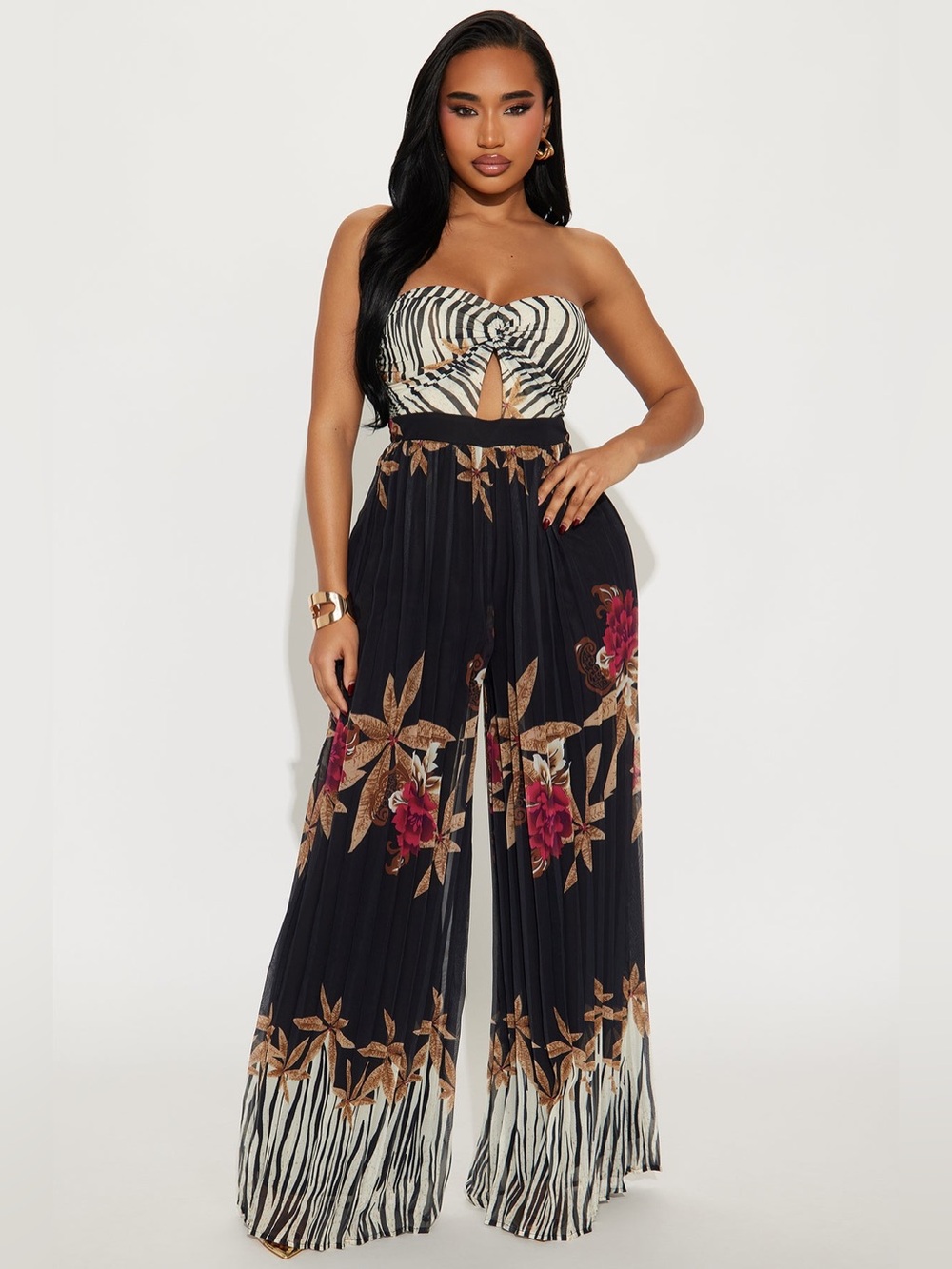 Fashion Nova Luxury Oasis Jumpsuit - Black/combo